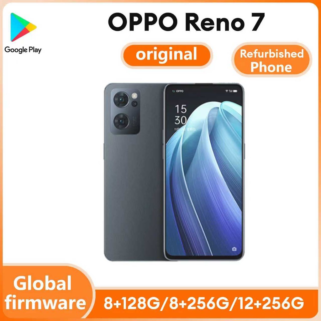 โทรศัพท์ตกแต่งใหม่ Oppo Reno 7 5G สมาร์ทโฟน Snapdragon 778G Android ปลดล็อก 6.43 นิ้ว 12GB RAM 256GB