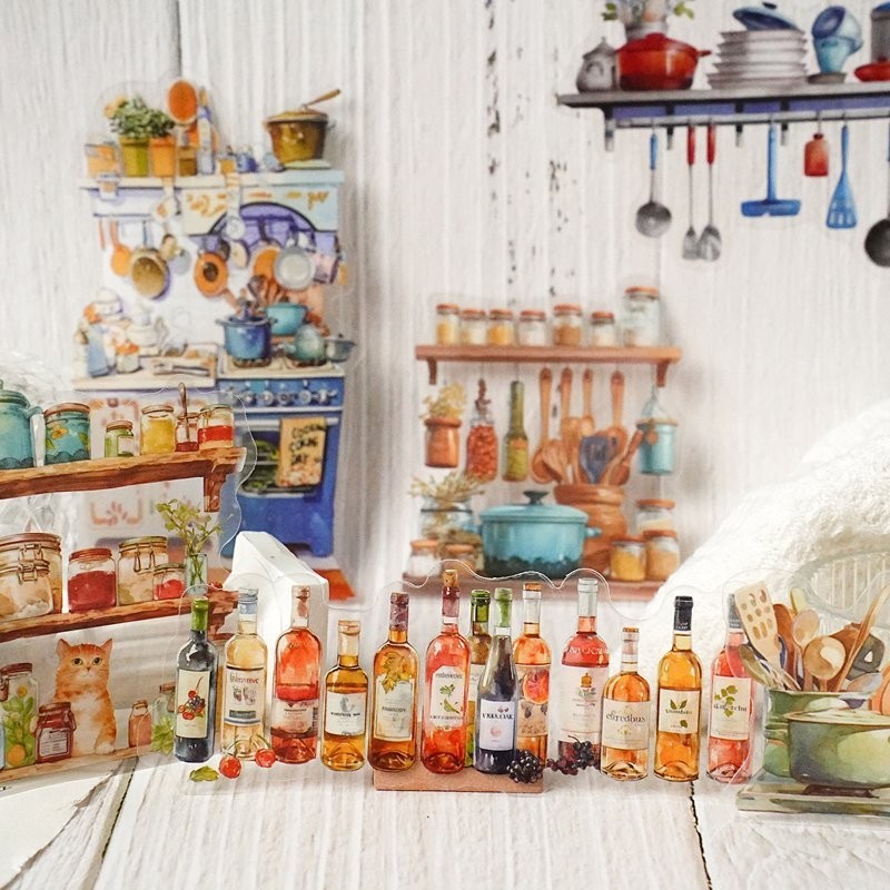 15 ชิ้น Cozy Little House Themed สติกเกอร์สําหรับ Scrapbooking Self-Adhesive สติกเกอร์โปร่งใสสมุดภาพอุปกรณ์ Journaling สําหรับการ์ดผู้ใหญ่ DIY ศิลปะหัตถกรรม