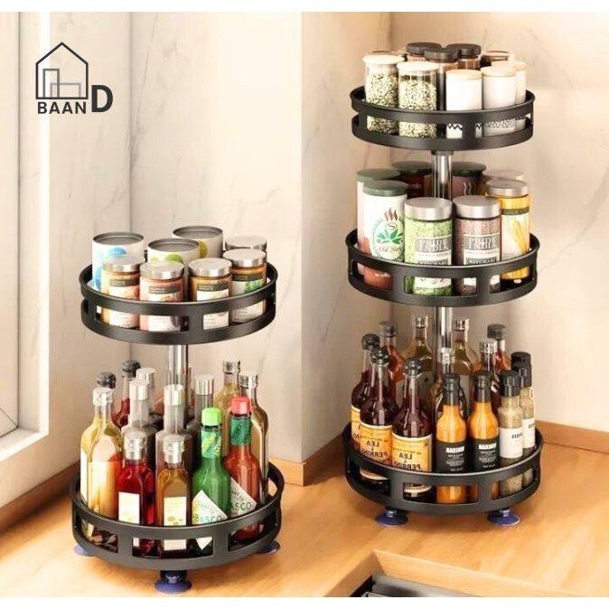 Rotating organizer: 1/2/3 tiers steel revolving Lazy Susan for spices, lazy Susan turntable for CaLa