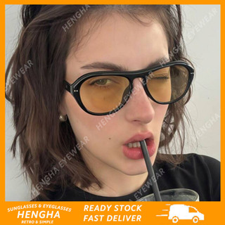 (HENGHA) แว่นกันแดดนักบินสไตล์ย้อนยุคตะวันตก สีสันสดใส เหมาะ…