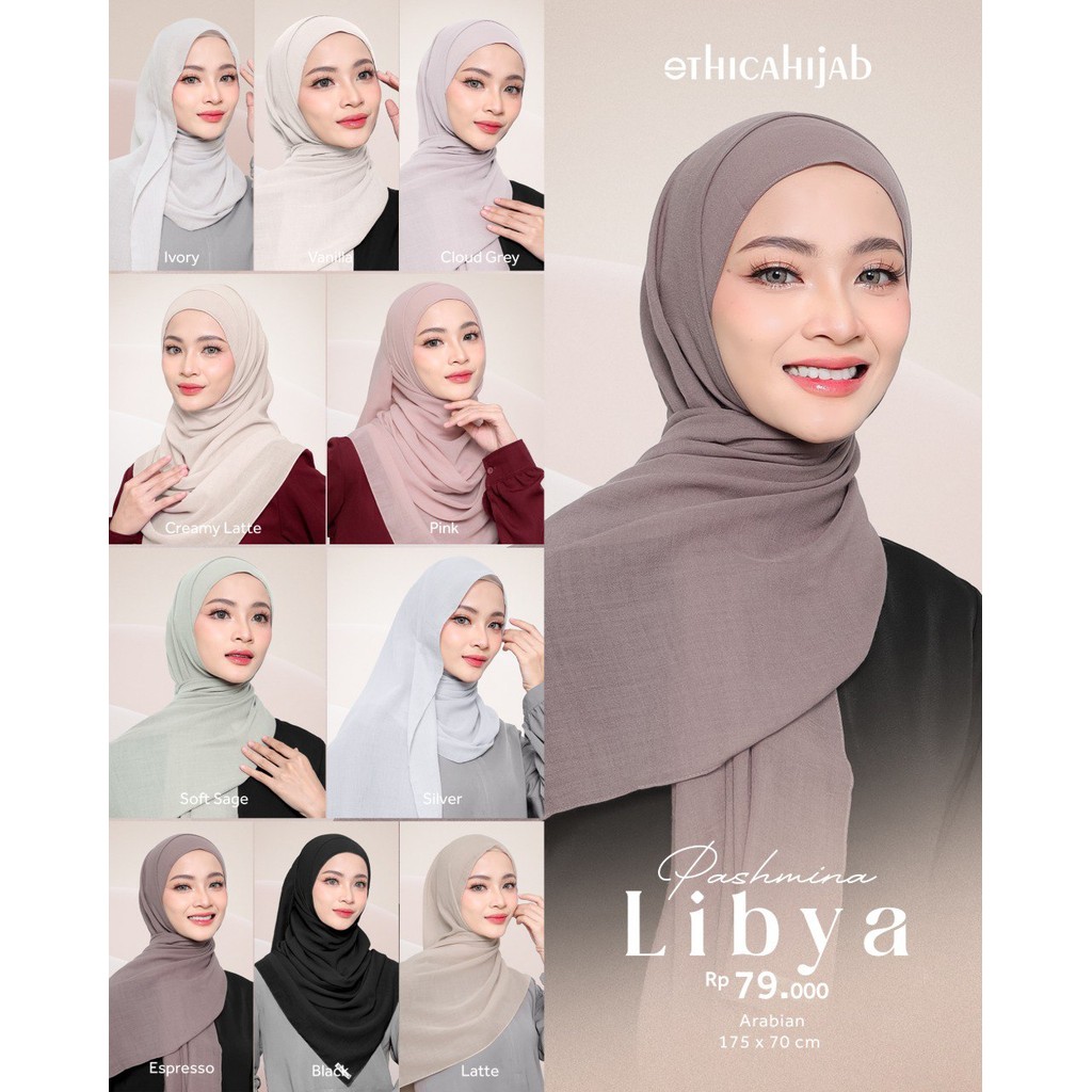 ETHICA Hijab Pashmina อาหรับธรรมดา Pashmina Libya