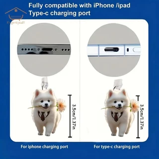 FIN อะคริลิคโทรศัพท์ปลั๊กฝุ่นจี้ 2D จี้แบนเหมาะสําหรับ /Type-C Universal โทรศัพท์อุปกรณ์เสริม TH