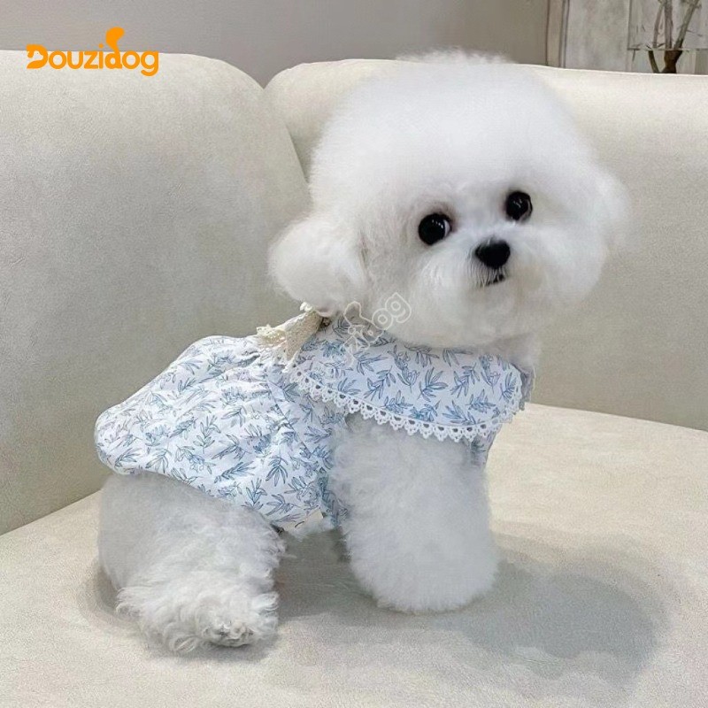 เสื้อผ้าสุนัขฤดูร้อนบางสไตล์สามารถฉุดฝรั่งเศสดอกไม้นางฟ้ากระโปรงสุนัขขนาดเล็กแมวทุ่มเท