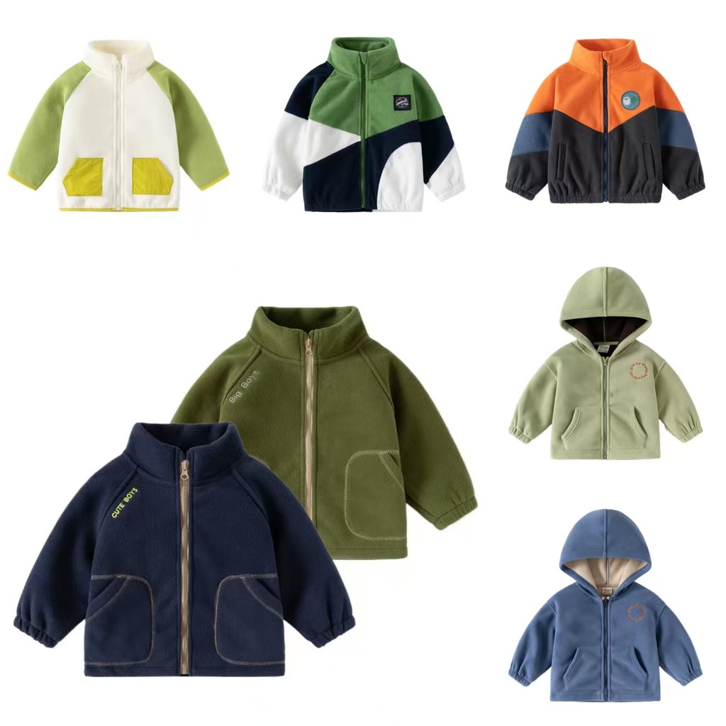 แจ็คเก็ตขนแกะสำหรับเด็กชาย ออกแบบใหม่สำหรับฤดูใบไม้ร่วง