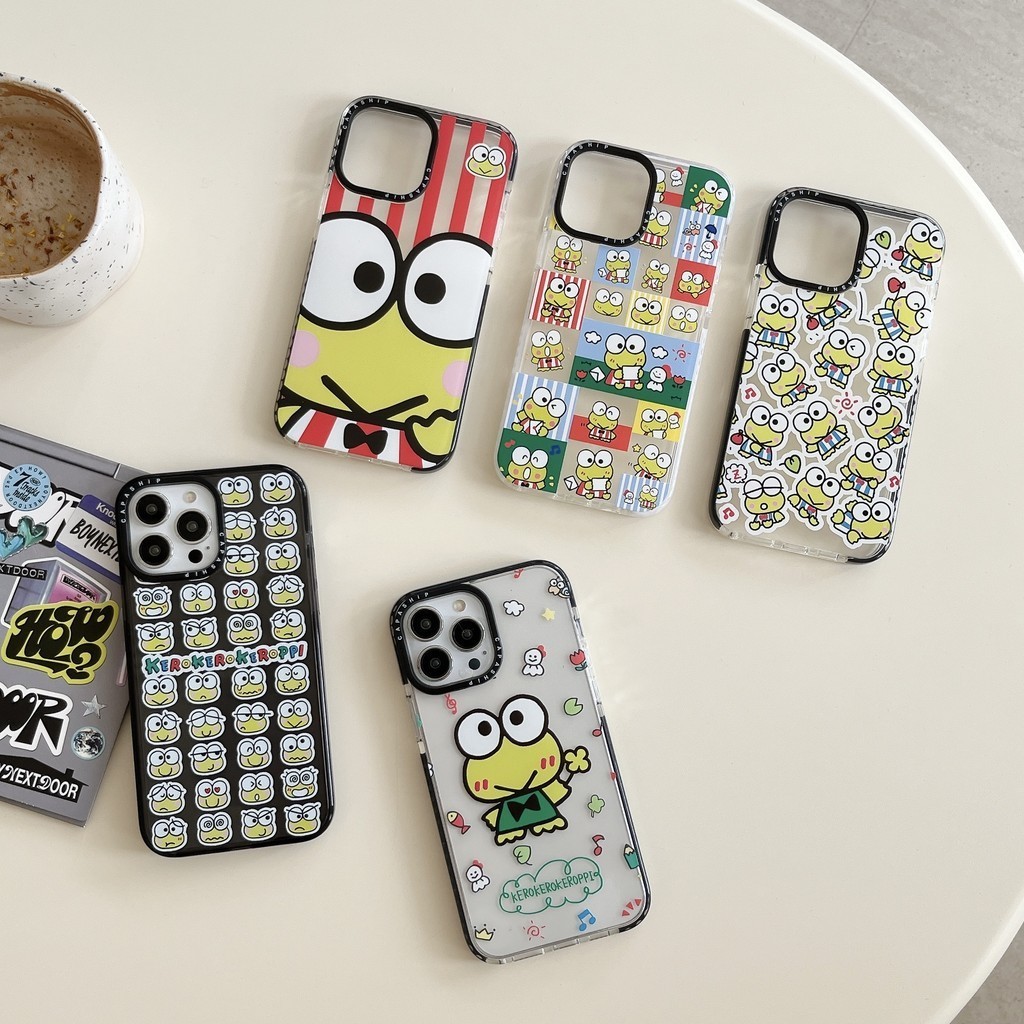 CAPASHIP น่ารัก Keroppi Hello Kitty KAWAII MOI การ์ตูนกบญี่ปุ่นเกาหลี Soft Case Cover ปลอกสําหรับ iPhone 17 Pro Max Air Plus 16/15/14/13/12/11/XR/X/XS/SE/8/7/6