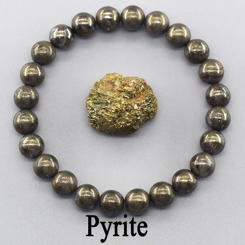 2025Original Pyrite สร้อยข้อมือลูกปัดผู้ชายผู้หญิงหินธรรมชาติ Hematite Pyrite Ore Strand Energy กําไ