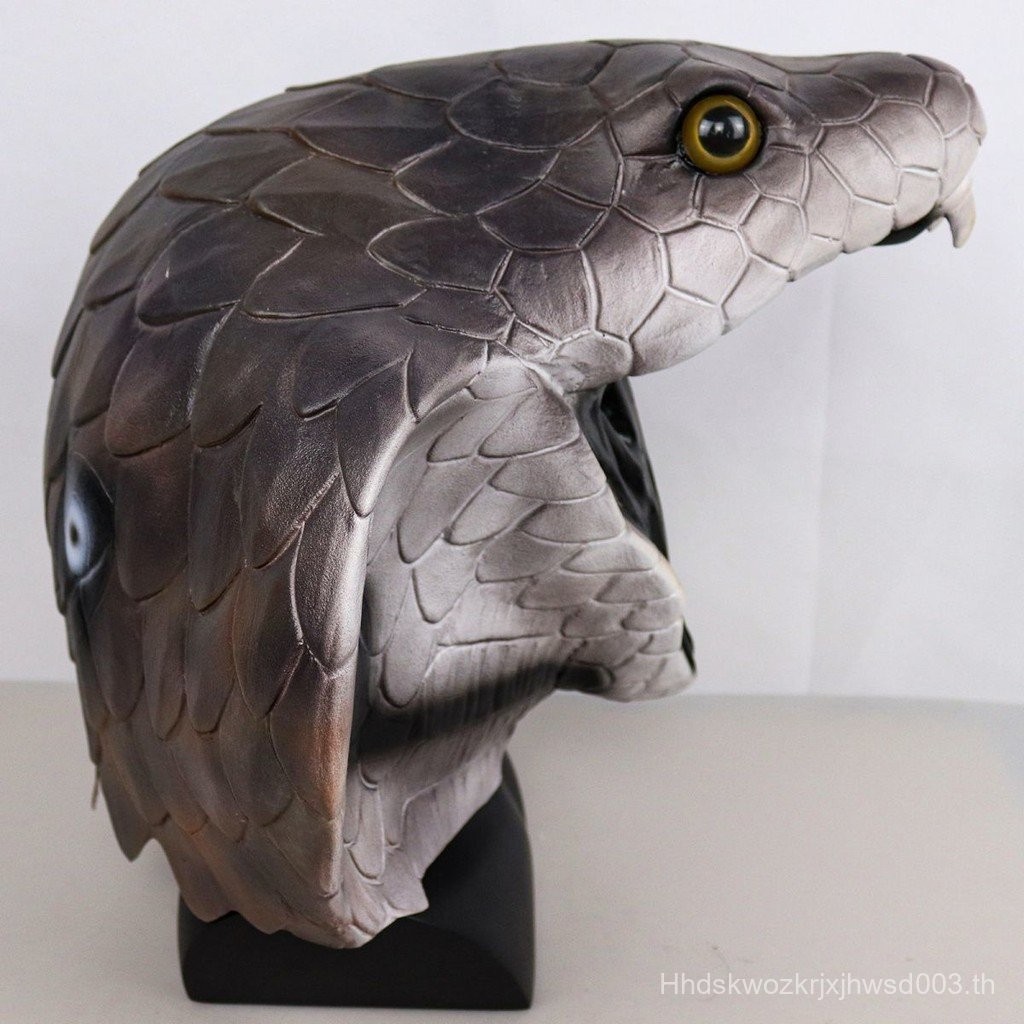 หน้ากากงูเห่า Python Latex Headgear ฮาโลวีนสยองขวัญจําลองสัตว์แต่งตัว Props หน้ากากคอสเพลย์