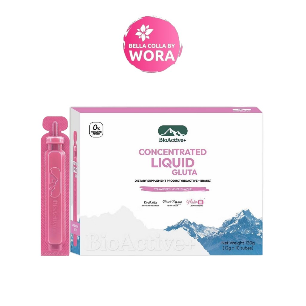 BioActive+ Concentrated Liquid Gluta ไบโอแอคทีฟ พลัส คอนเซนเทรต ลิควิด กลูต้า [10 หลอด/กล่อง] [12 g./หลอด]