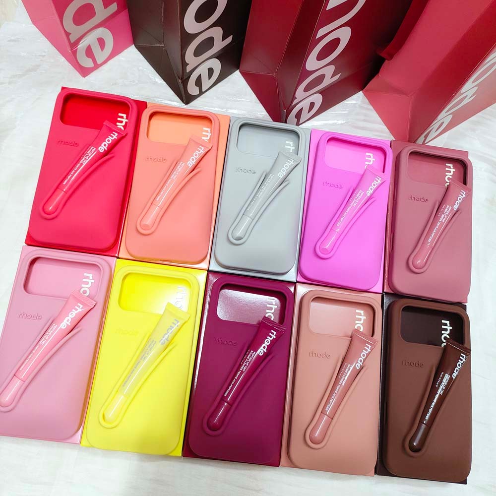 1:1 ชุดคุณภาพสูง17ProMax Rhode เคสโทรศัพท์สําหรับ iPhone 17 Pro 17Air Hailey Beiber ลิปสติกซิลิโคนเหลวปกอ่อน