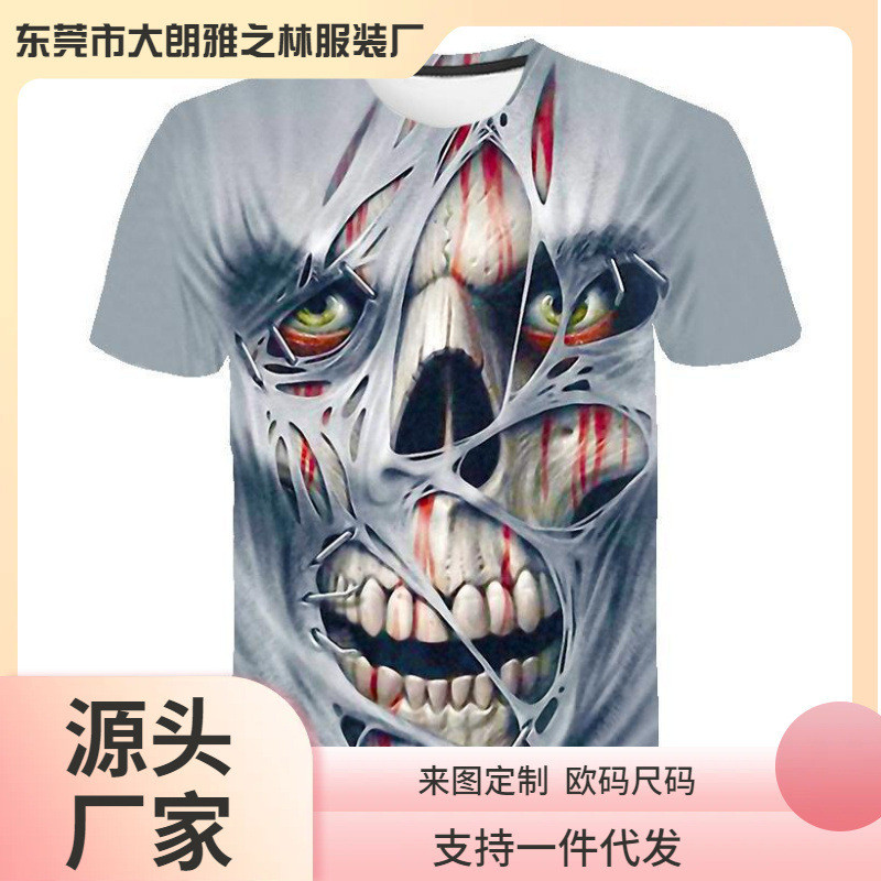 Street Top 2025 ชุดลําลองแขนสั้นลําลอง oNEW การพิมพ์ Xxs-6xl ฤดูร้อนเสื้อยืดผู้ชายผู้หญิง Skull Coll