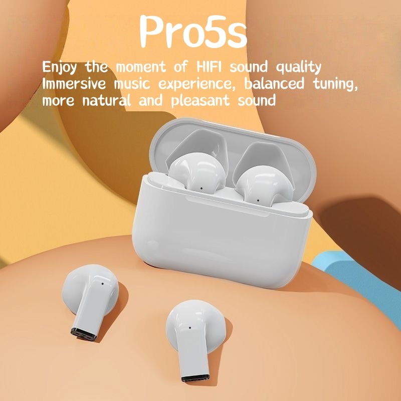 Pro5s ในหูไร้สายบลูทู ธ หูฟังหูสั้นไมโครโฟนในตัวรองรับการโทรและสัมผัส
