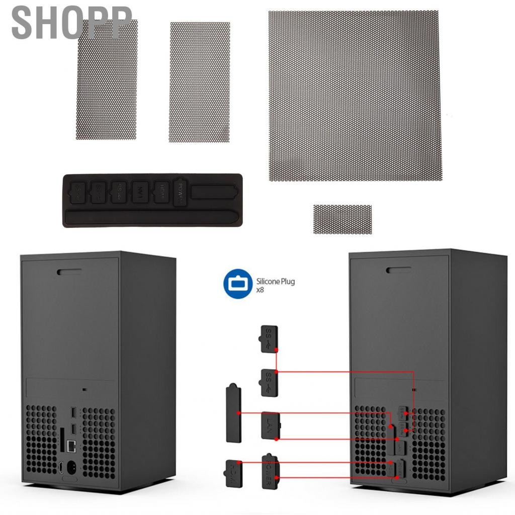 Shopp การเปลี่ยนตัวกรองฝุ่น Shopp-th สำหรับซีรีส์ X 8 ปลั๊ก 4 PVC MESHS SET COVERS COVER GAME GAME G