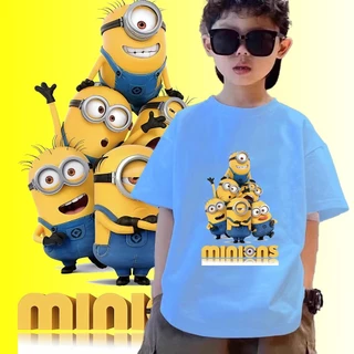 เสื้อยืดมินเนี่ยนสำหรับเด็ก 8 สี เหมาะสำหรับอายุ 1-11 ปี ขายดีในฤดูร้อน