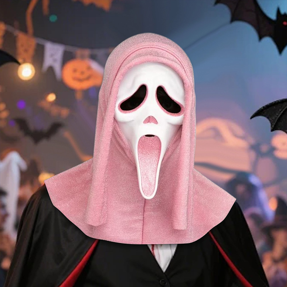Ghost Face Lives Pink Glitter Mask Halloween Costume Scream World