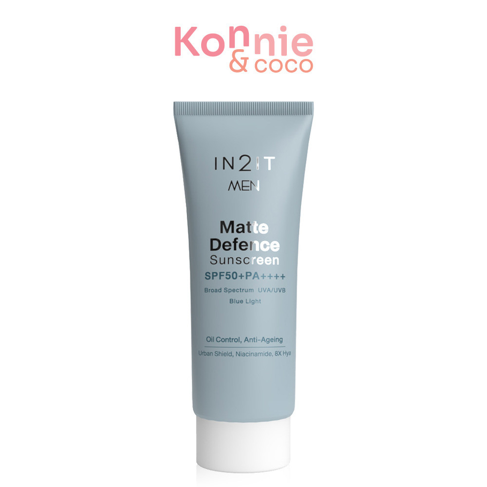 In2It Men Matte Defence Sunscreen SPF50+ PA++++ 40g กันแดดที่ออกแบบมาเพื่อผู้ชายโดยเฉพาะ.