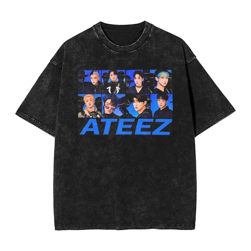 COD Washed T Shirt Ateez the World Movement Group Cotton T Shirt KZ4P