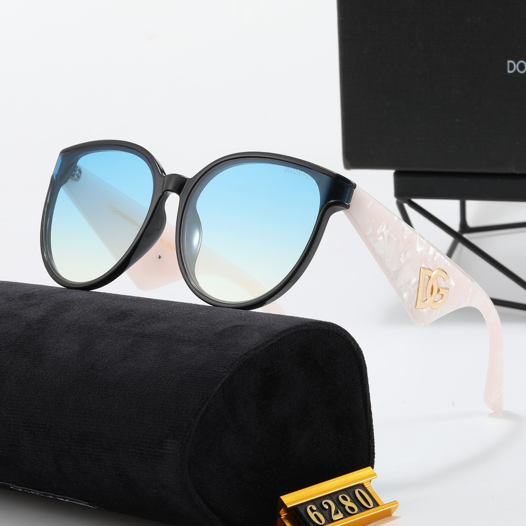 2025 สไตล์ใหม่ DG Dujiabanna แว่นตากันแดดแฟชั่นสบายๆอินเทรนด์แว่นตากันแดดกรอบกลม 2SK6280