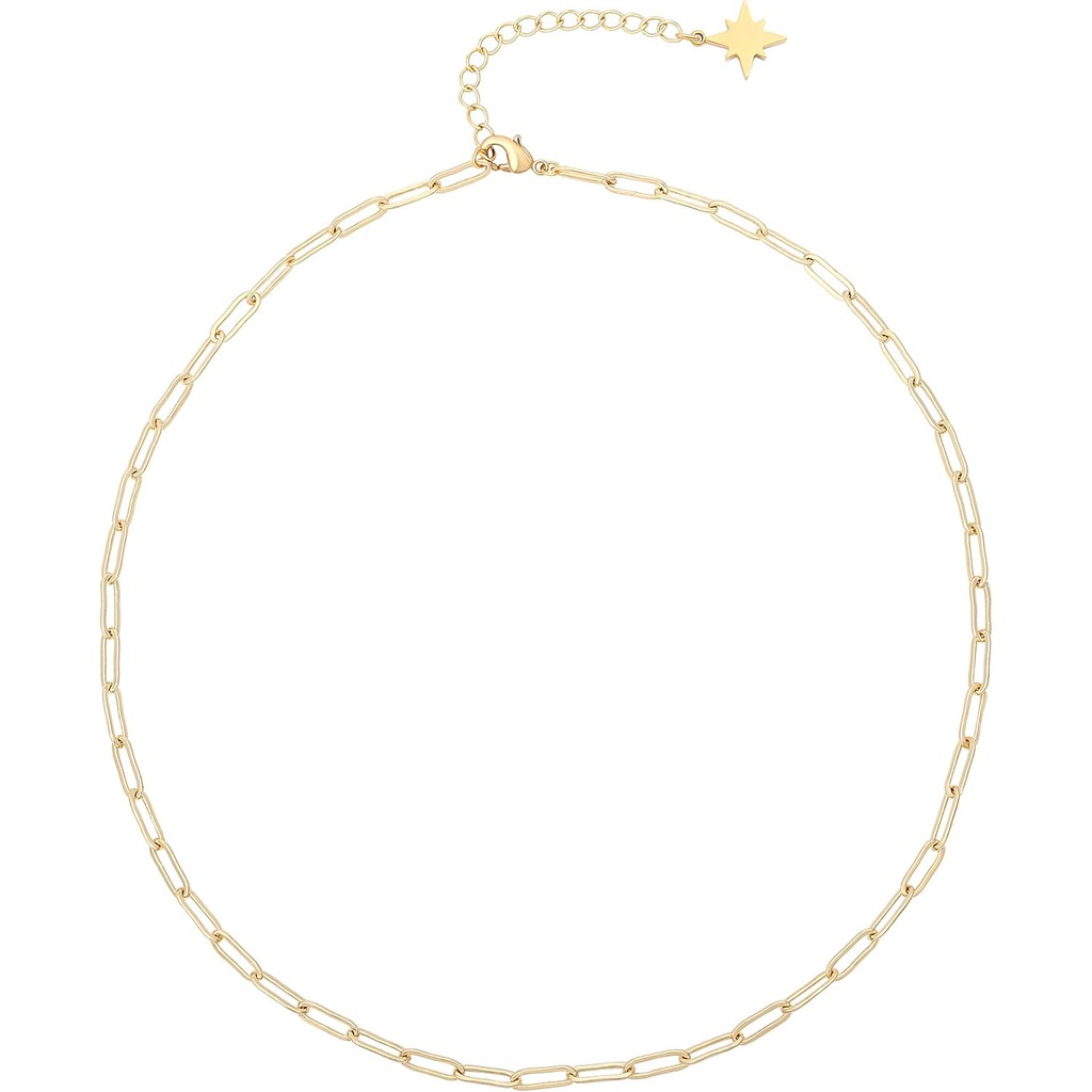 Aobei Pearl 18K Gold Paperclip Chain Choker Satellite Chain Biwa Pearl จี้สร้อยคอ Dainty เครื่องประด