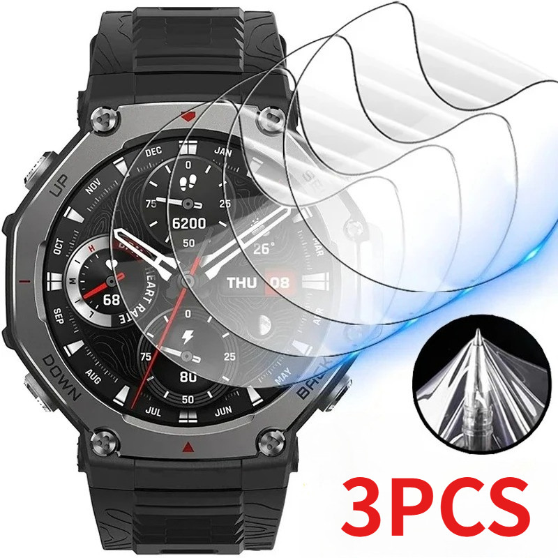 1-3 ชิ้นคลุมทั้งหมด HD Clear Soft Hydrogel ฟิล์มสําหรับ Amazfit T-Rex 3 2 Ultra Pro ฟิล์มกันน้ําสําหรับ Amazfit T-Rex 3Pro Ultra สมาร์ทนาฬิกาป้องกันหน้าจอ