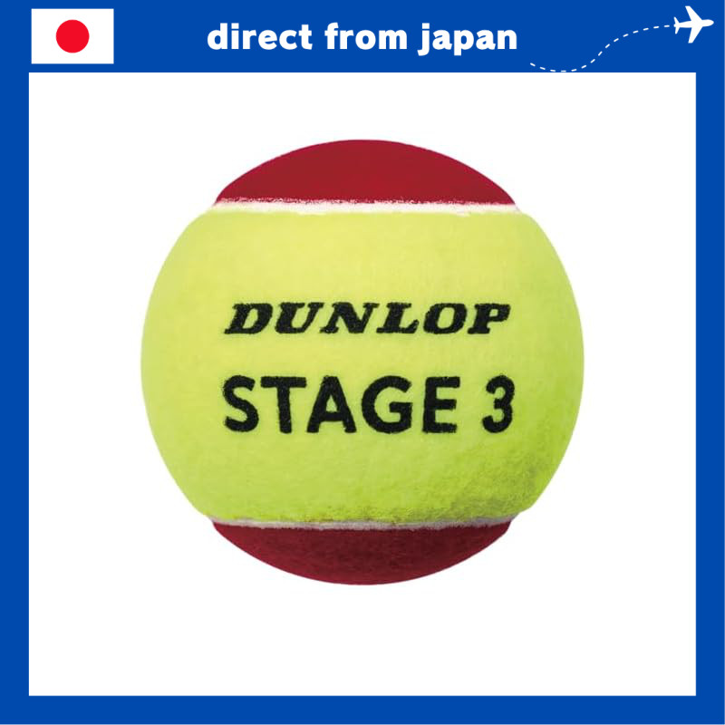 DUNLOP Tennis Balls for Kids/Junior STAGE 3 RED 1 Dozen (12 pieces) STAGE3RD D (12) DOZ Red x Yellow