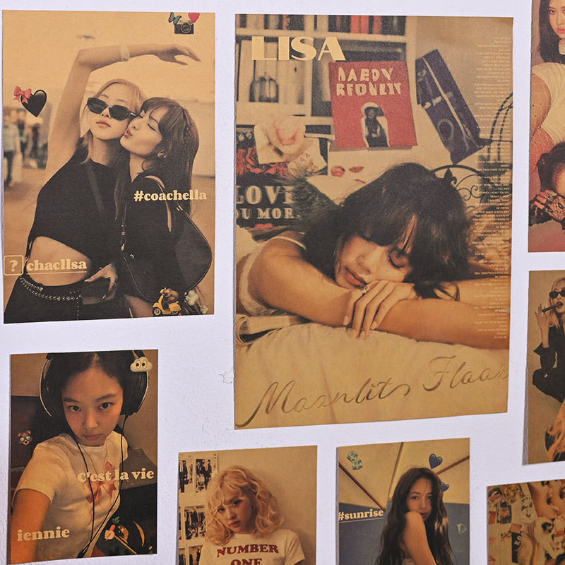 SET 16 ชิ้น BLACKPINK โปสเตอร์และสติกเกอร์ติดผนัง ตกแต่งห้องนอนดีไซน์โดยสมาชิกวง - รูปที่ 5