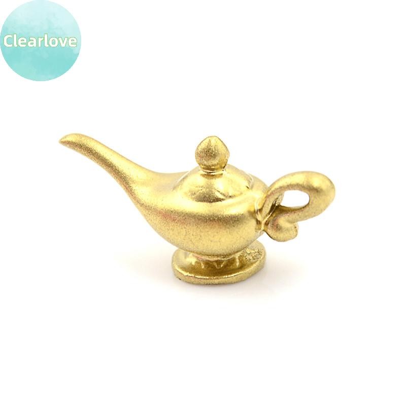 Clearlove Dollhouse Miniature Gold กาน้ําชารุ่นเด็กของขวัญ TH