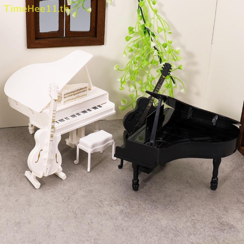 TimeHee 1/12 ตุ๊กตาจําลองเปียโนกีตาร์ Cello ตุ๊กตาเครื่องดนตรีเฟอร์นิเจอร์ตกแต่งตุ๊กตาบ้านเครื่องประดับ TH - รูปที่ 2