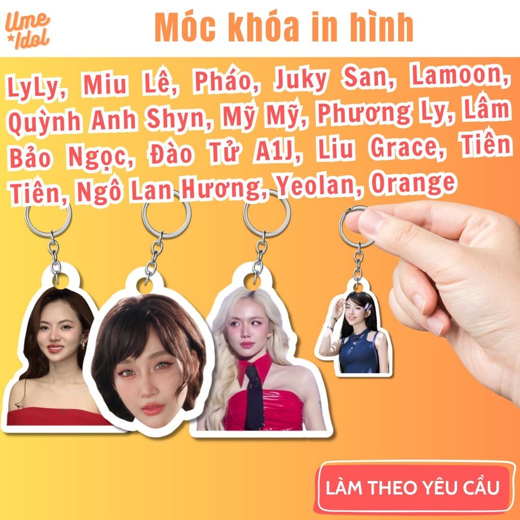 พวงกุญแจพิมพ์ลายรูปไอดอลทําจากรุ่น LyLy, Miu Le, Cannon, Juky San, Lamoon, Dao Tu A1J, Liu Grace