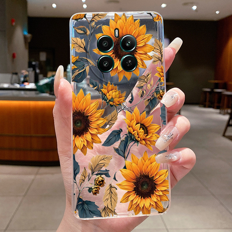 สําหรับRealme 12 + 5G RMX3867 / Realme12 4G RMX3871 Jellyซิลิโคนนุ่มTPUกรณีแฟชั่นสไตล์พิมพ์รูปแบบกระต่ายแมวดอกไม้โปร่งใสฝาครอบป้องกัน - รูปที่ 2