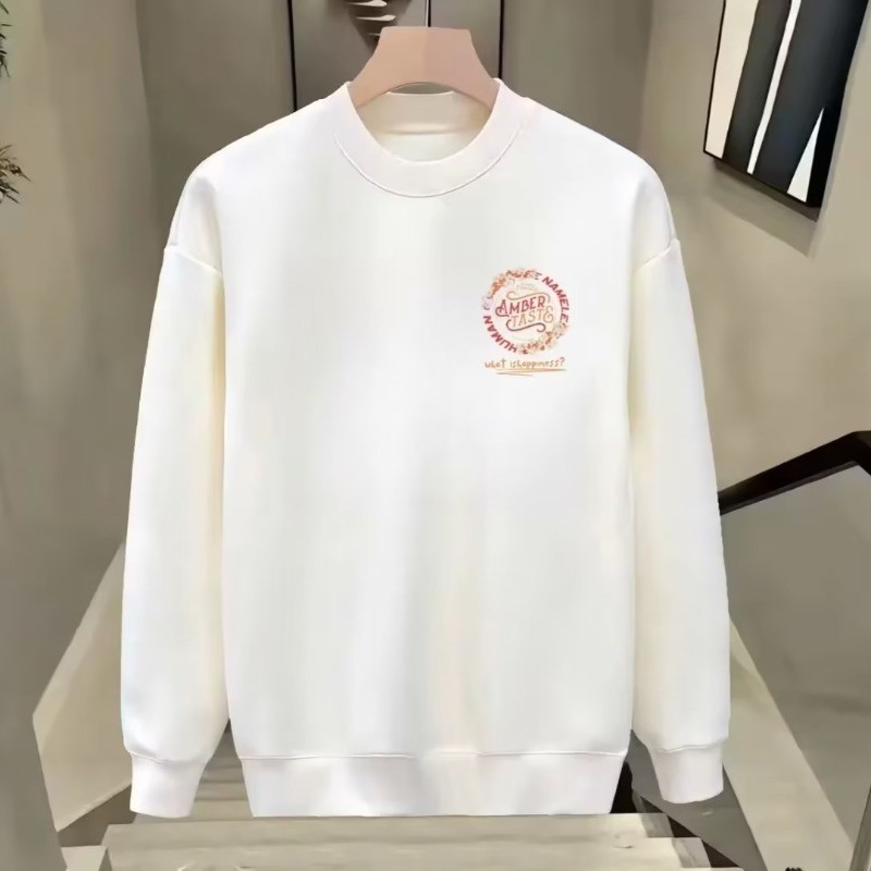 2025 NEW 2025 Autumn Crew Neck Sweatshirt 2023 Casual New Heavyweight Printed Top American Style Men