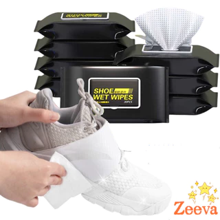 ZEEVA แผ่นเช็ดเคลือบเงารองเท้า ทิชชูเปียกเช็ด ขจัดสิ่งสกปรก เคลือบให้รอเท้าดูเงางาม Shoe wipes