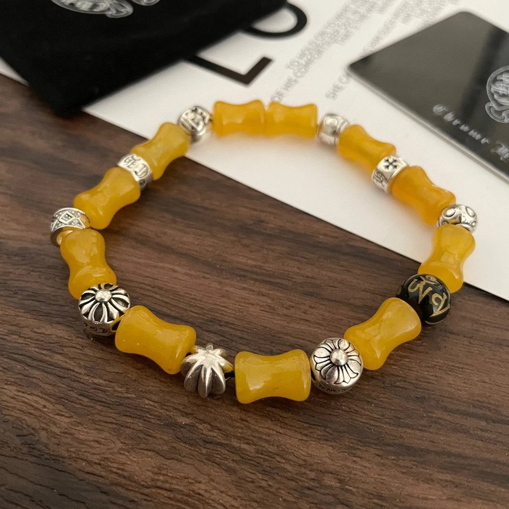 Crow Heart Beeswax Bamboo Bracelet Multi-Element Bracelet 4U0Z