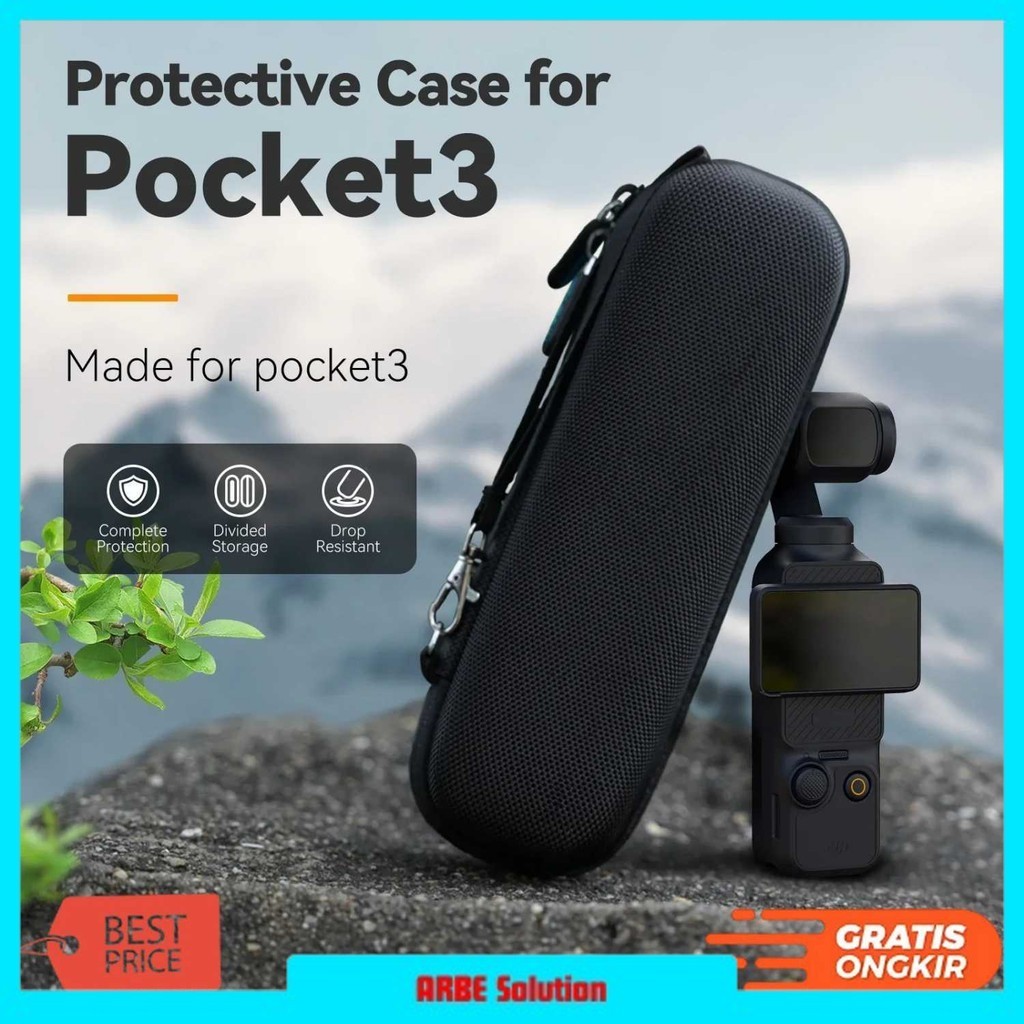 TELESIN DJI Pocket 3 Portable Camera Hard Shell Storage Bag - S6-PRC-02-DJ