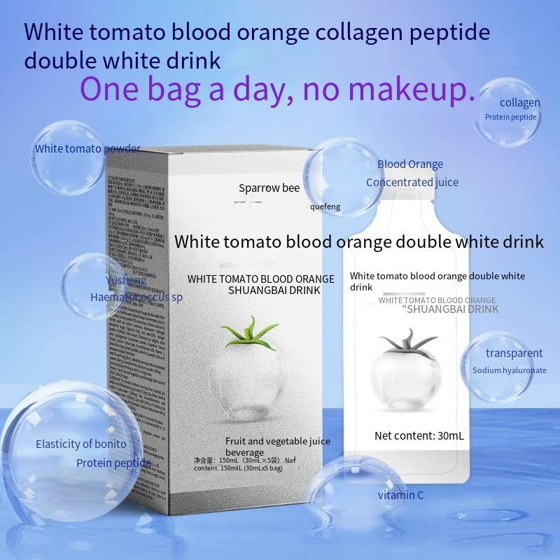 Sparrow Bee White Tomato Blood Orange Double White Drink คอลลาเจนเครื่องดื่มสีขาว Tomatoamide Red Ba