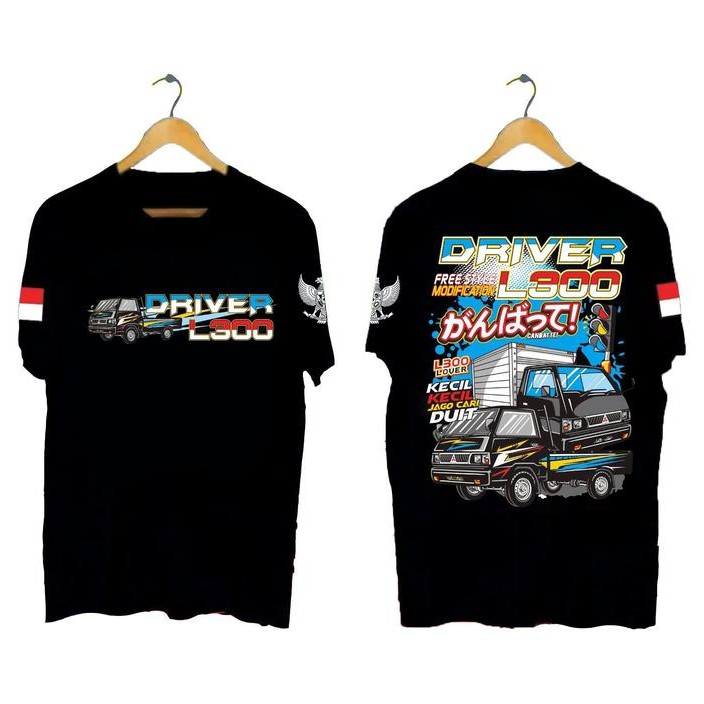 KATUN COLT L300 DRIVER DISTRO เสื้อยืดผ้าฝ้ายหวีสีดํา Variations - L