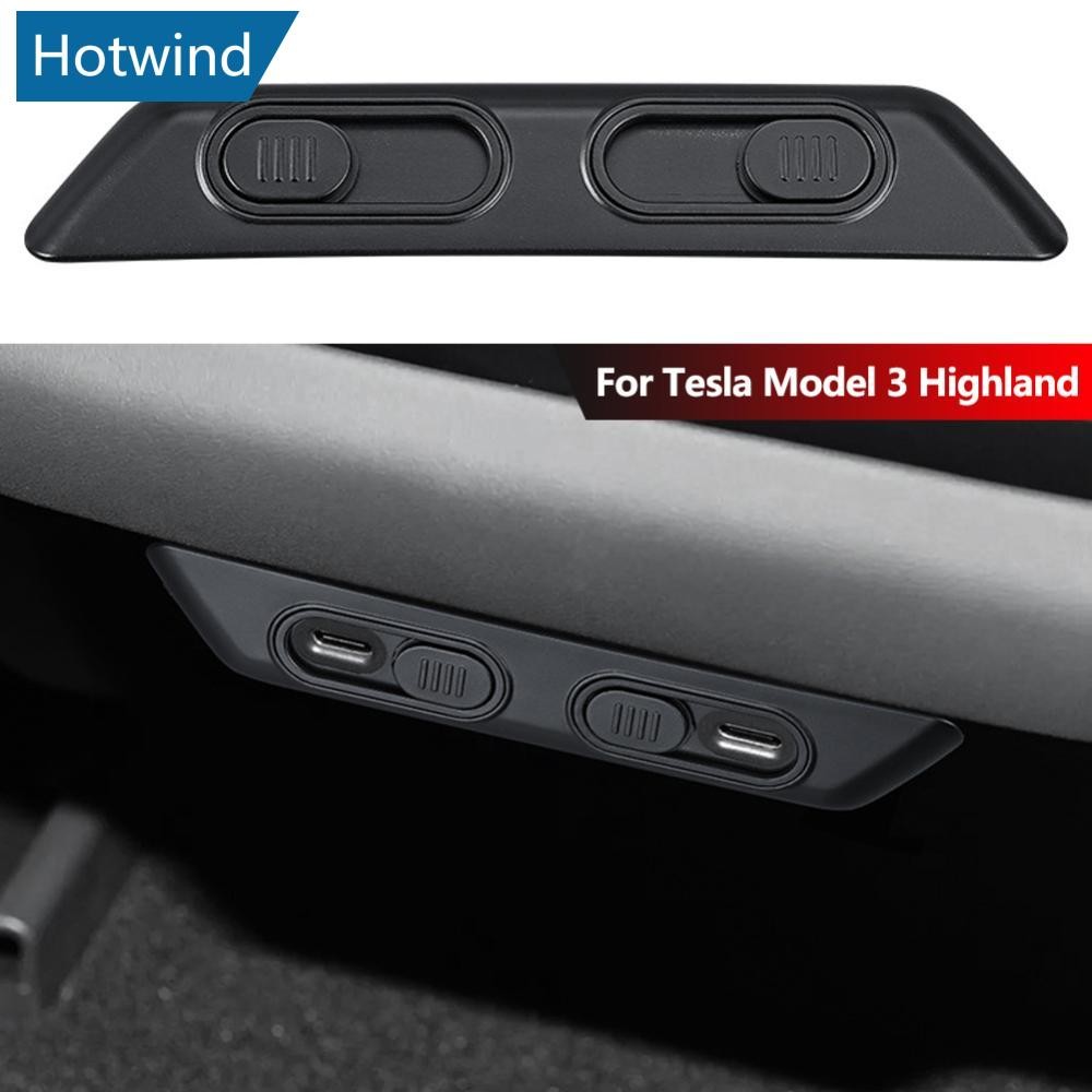 HW รถด้านหลังพอร์ต USB ชาร์จพอร์ต Protector Anti-Dust Socket Seal อุปกรณ์ตกแต่งภายในสําหรับ Tesla รุ