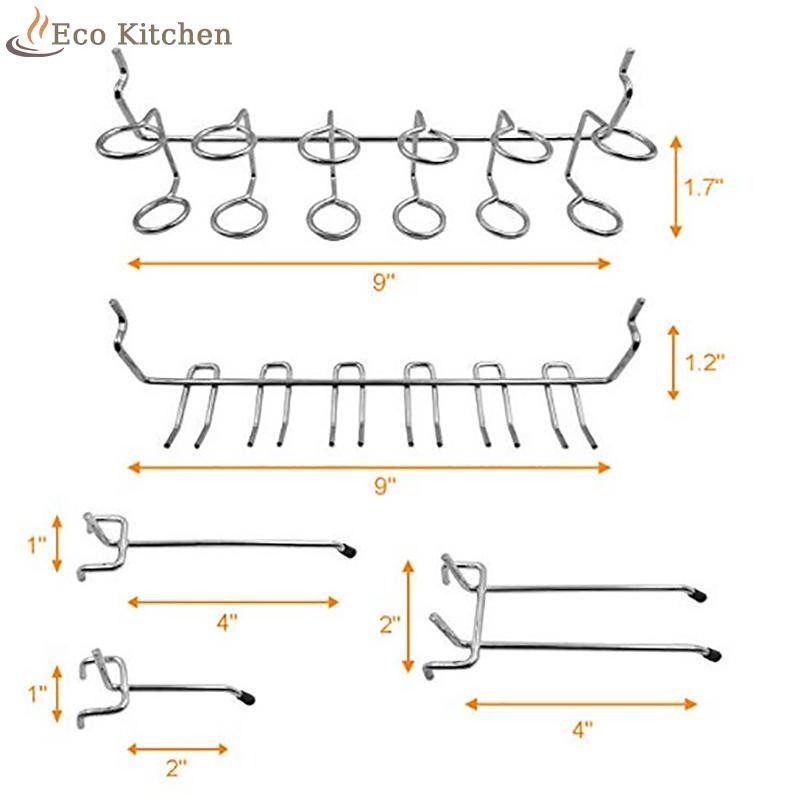 [Eco Kitchen] 81 ชิ้น Pegboard Hooks Assortment พร้อม Pegboard Bins Peg ล็อคเครื่องมือ Organizer [ให