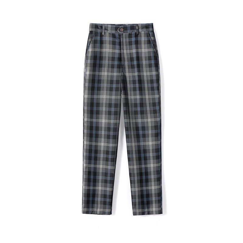 制DK格子裤 COS 男女人情趣内衣套装学生间地色直筒春秋长裤子Uniform DK Prellis กางเกง COS ผู้ชายและผู้หญิงคู่สูง