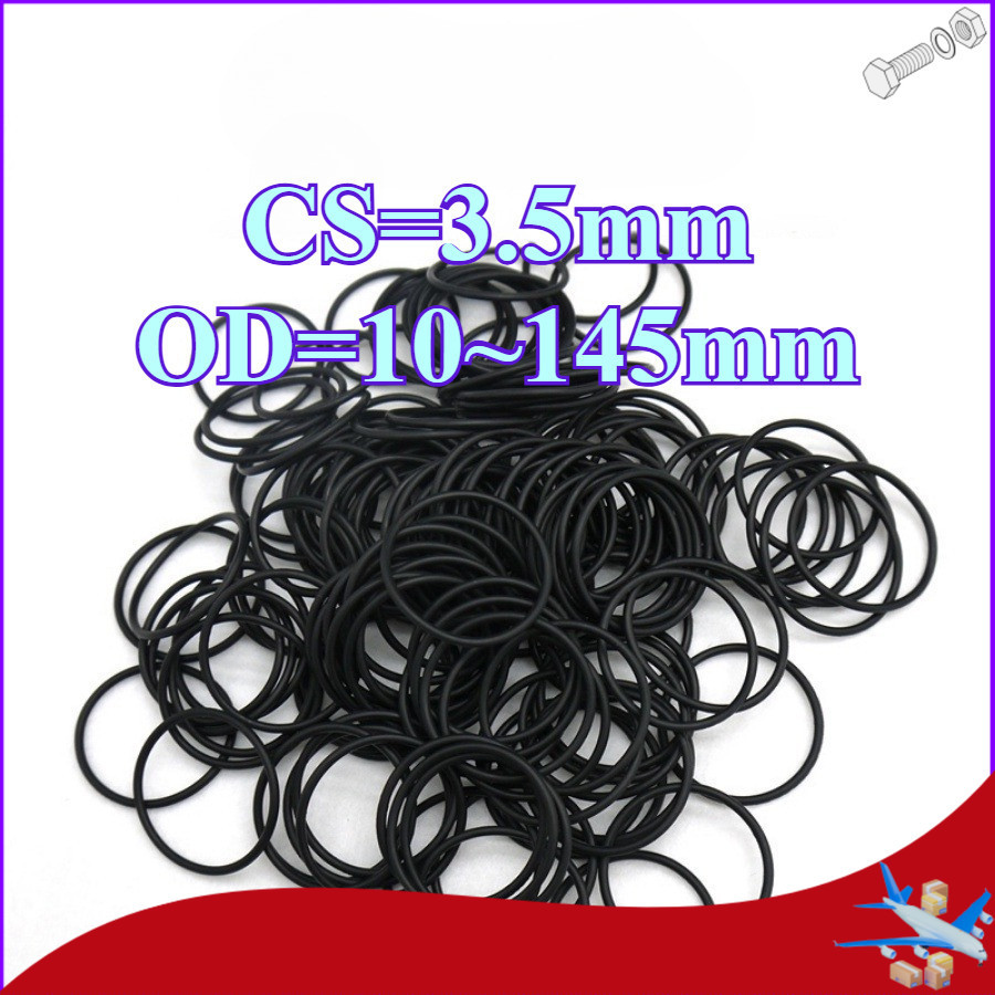 สีดํา โอริง ยางโอริง ซีลน้ำมัน,แหวนซีล,กันน้ำ,CS3.5มม*OD10-145มม ทนต่ออุณหภูมิสูง NBR ORing O-ring【DTY-MB1】