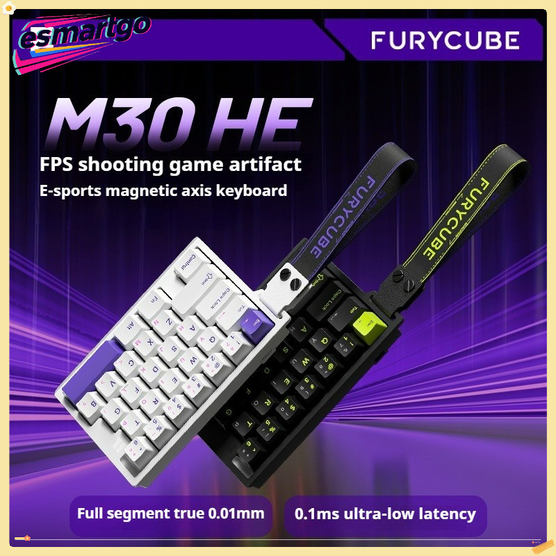 FURYCUBE M30HE 8K Magnetic Switch Mechanical Keyboard Single Handed แบบมีสาย 0.1ms 0.01 มม.RT 8K Cus