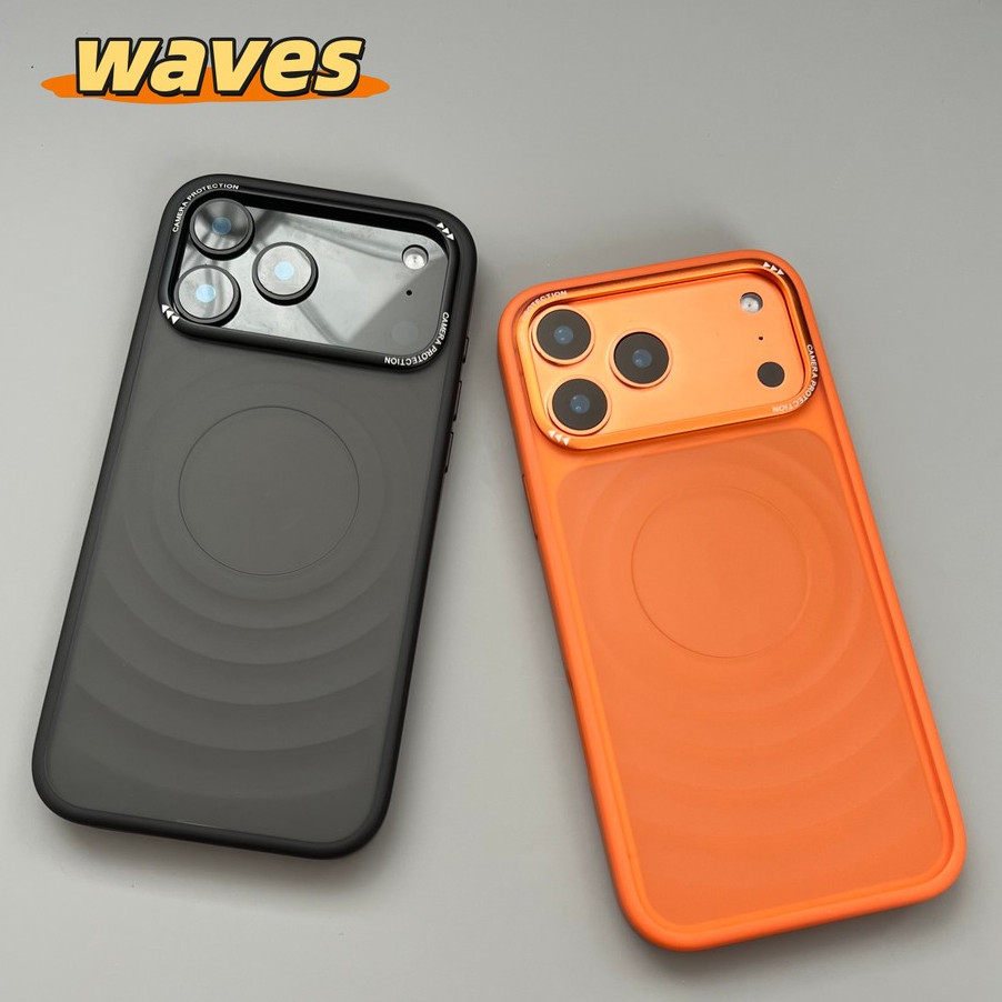 【waves/Matte acrylic hard case/Orange】เคส compatible for iPhone 17 pro max case