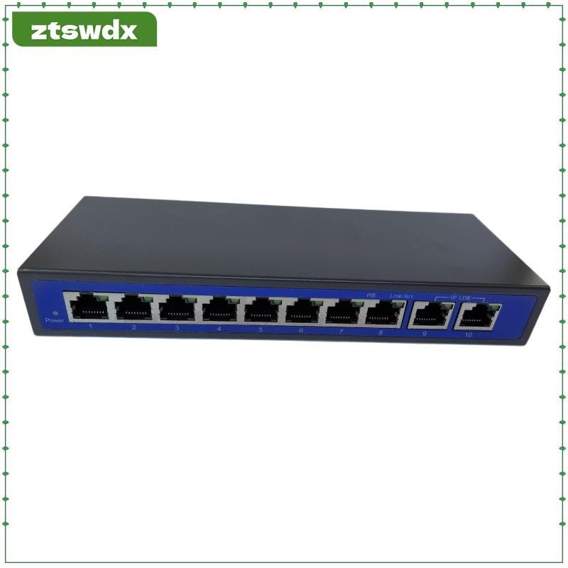 [ztswdx] 9 พอร์ต 10/100Mbps 8 POE Port & 2 Uplink Power Over Ethernet Switch Adapter ใหม่