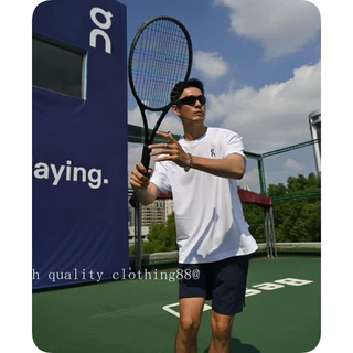คุณภาพสูง ON run เสื้อยืดแขนสั้นพิมพ์ลาย Quick-Drying Sports Casual Running