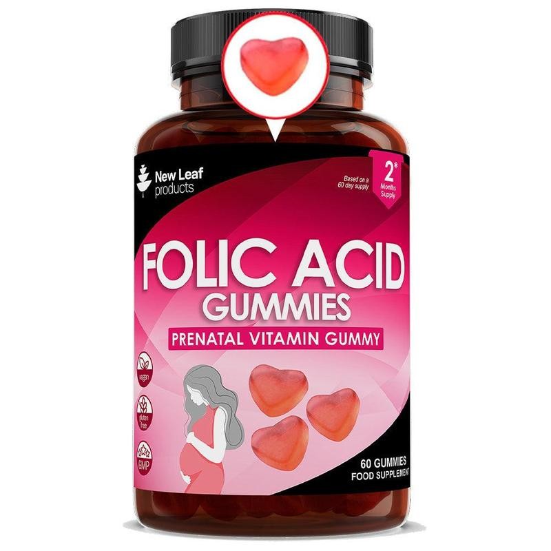 Folic Acid Gummies - Vegan - Recommended Daily Dosage ,Vitamins B9 - UK Made