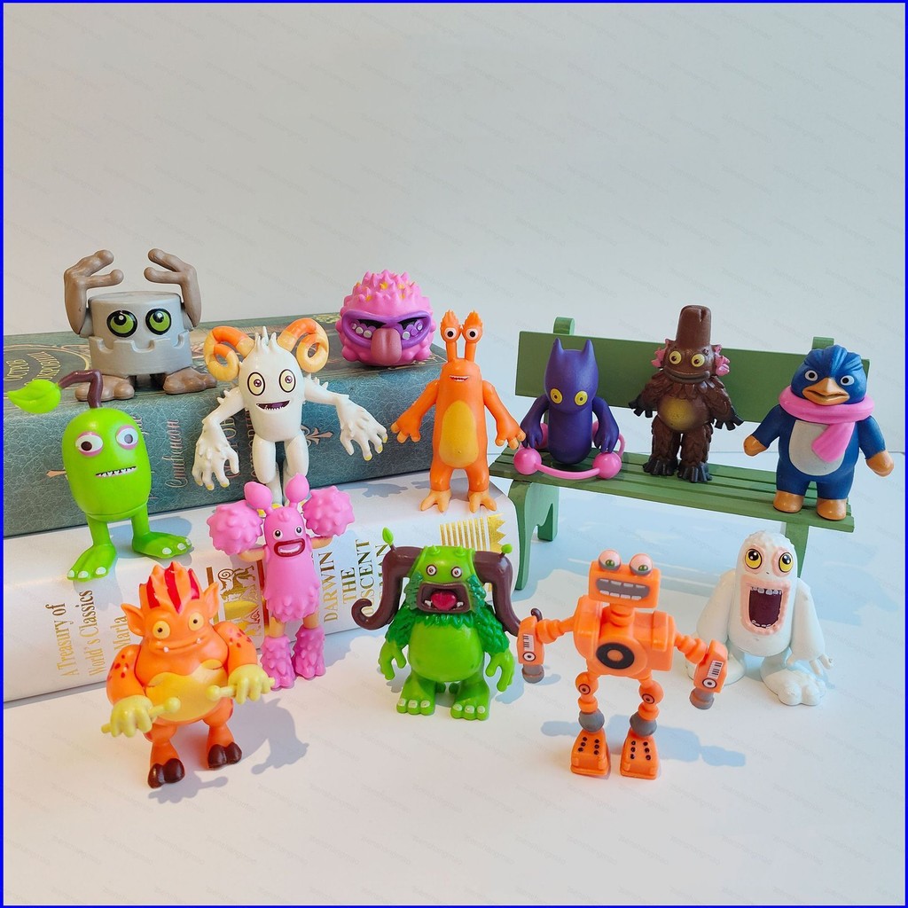 PS1 13pcs My Sing Monsters Action Figure Ghazt Noggin Mammott Pango Furcorn Maw Drumpler PomPom ของเ