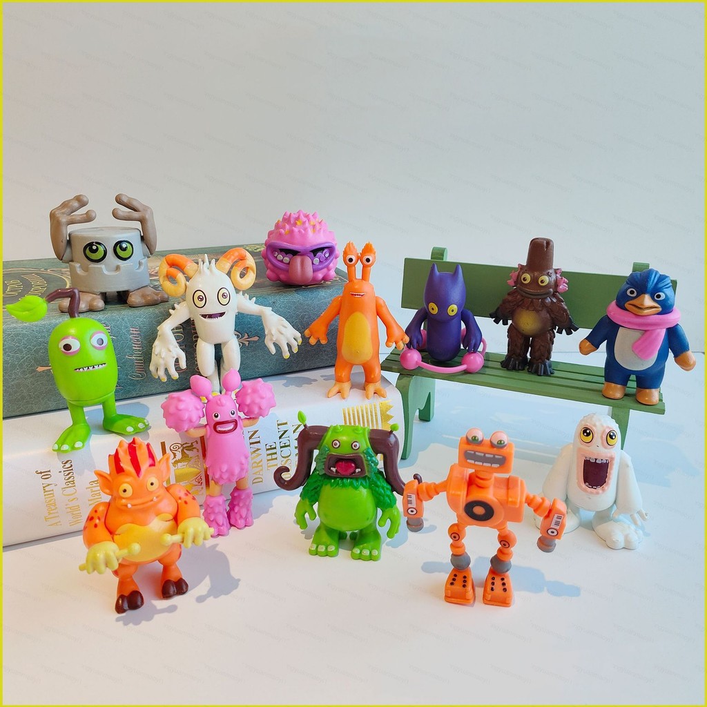 ZY1 13pcs My Sing Monsters Action Figure Ghazt Noggin Mammott Pango Furcorn Maw Drumpler PomPom ของเ