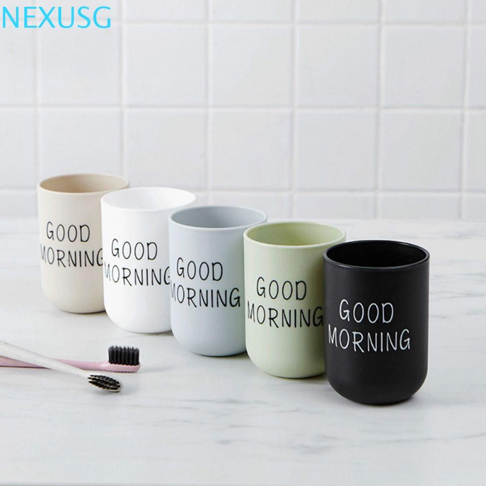 NEXUSG Good Morning Cup Travel ผู้ถือแปรงสีฟันเพื่อสุขภาพทนความร้อนจัดเก็บถ้วยดื่ม Drinkware ถ้วยชา 