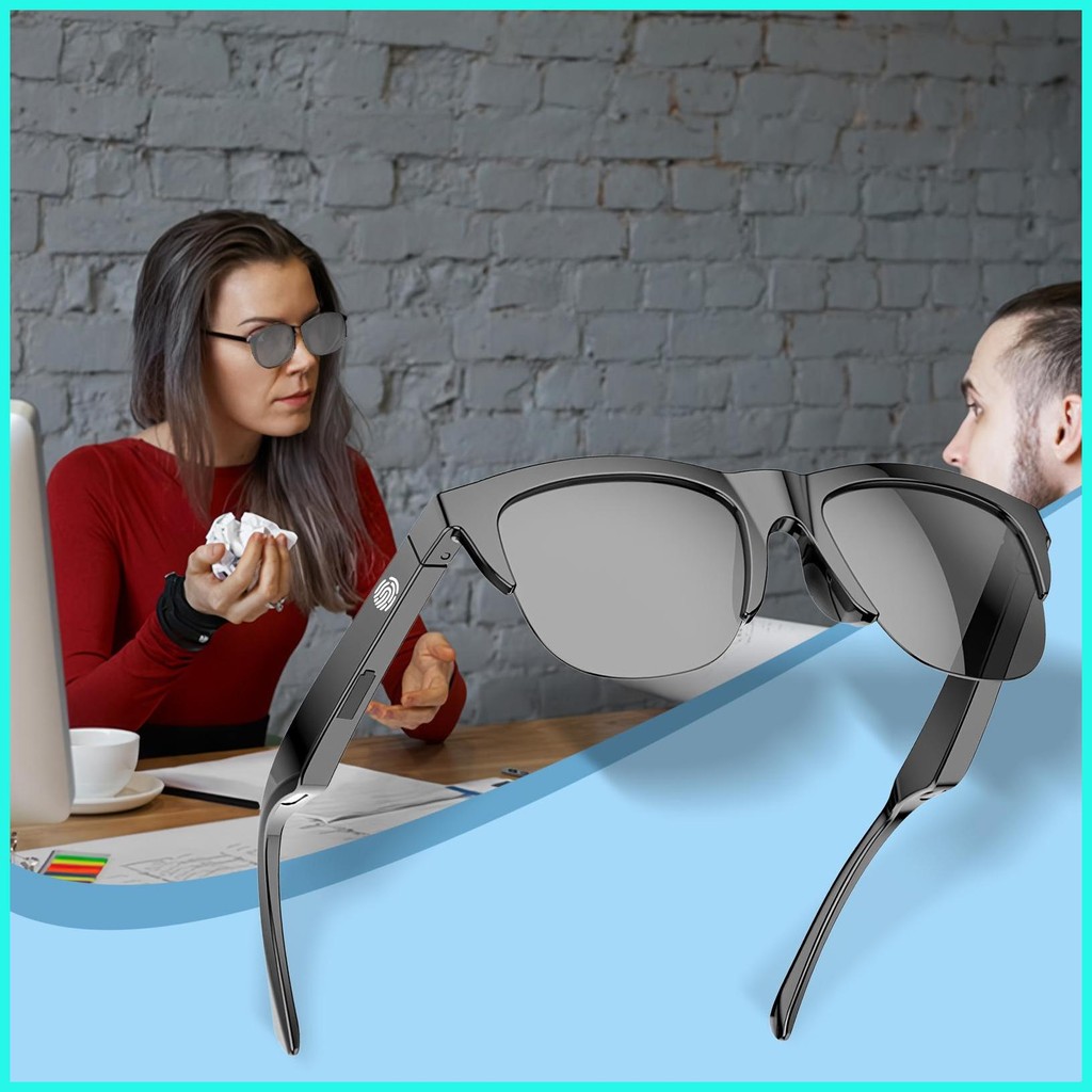 Smart Glasses Translator Business Interpretation แว่นตาสมาร์ท AI แว่นตาน้ําหนักเบากว่า 100 ภาษา Blue