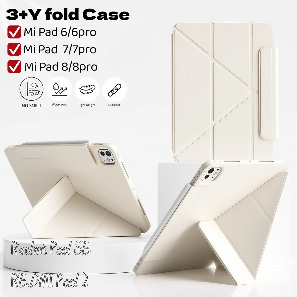 Y-shaped case Redmi Pad Pad 2  Pad SE 11นิ้ว/SE8.7 3พับ เคสxiaomi pad 7/7pro Mi pad 6/6 pro 8/8pro