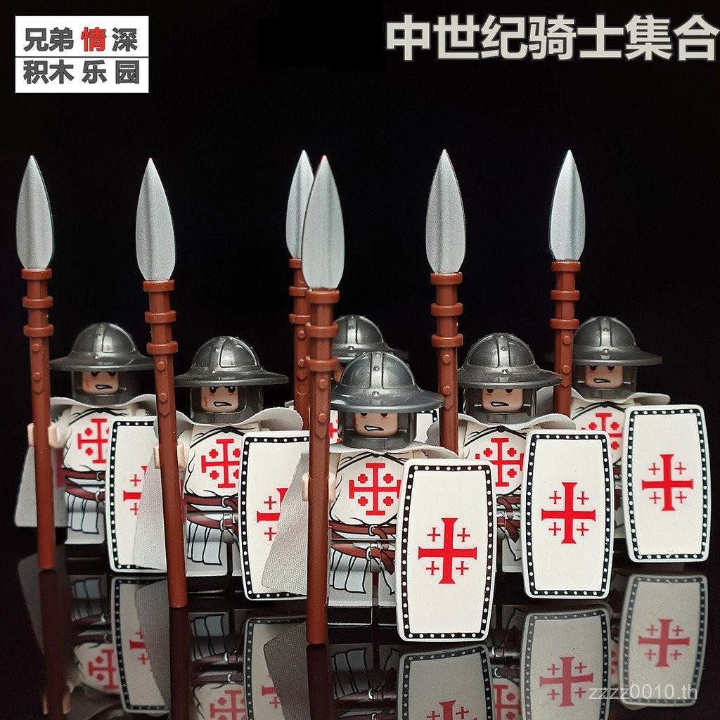 ยุคกลาง Crusader Knight Building Block Minifigure Elite Temple Temple Temple Tomb Knights Cavalry ปร
